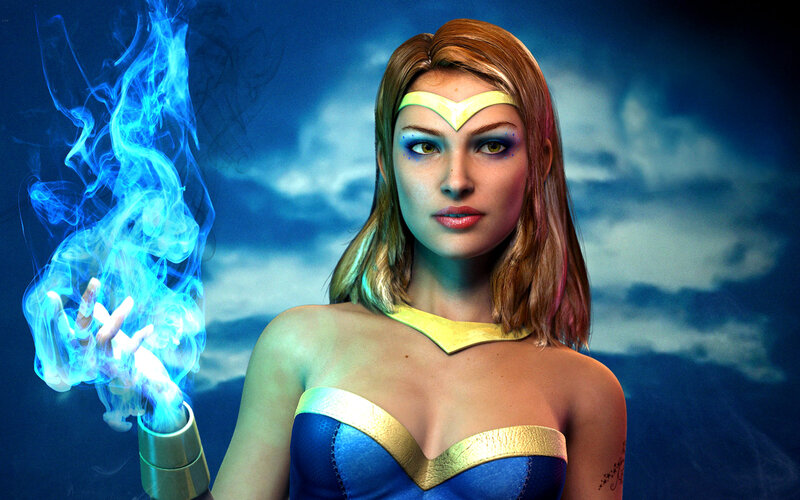 Woman with Blue Energy — Dramatic