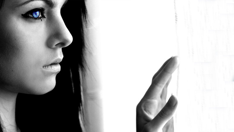 Woman with Blue Eye — Black, Dramatic