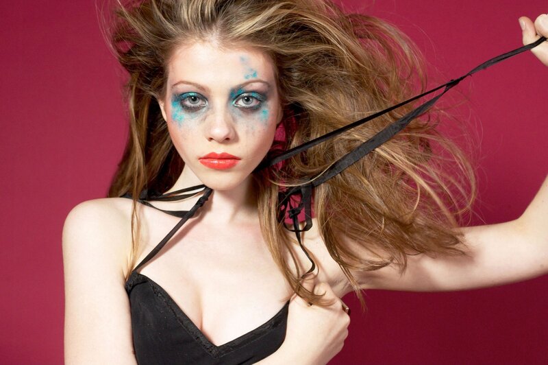 woman with blue eye makeup