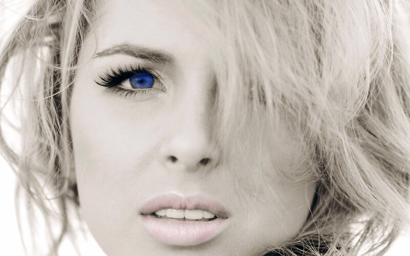 Woman with Blue Eye — White