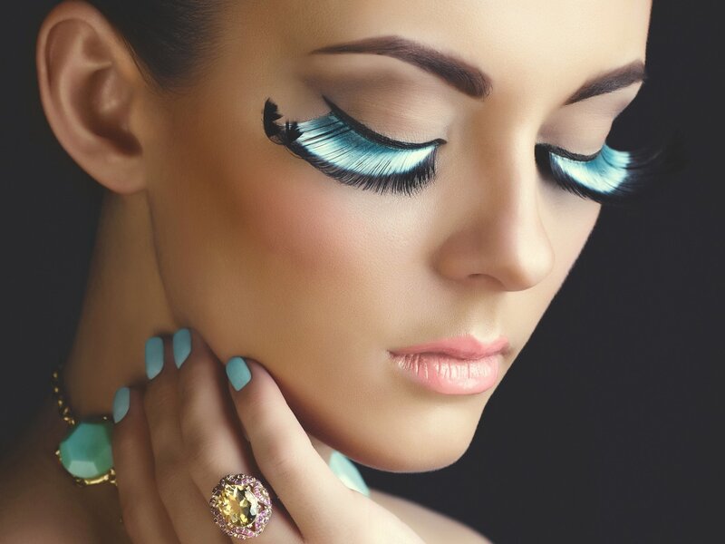 Woman with Blue Eyelashes