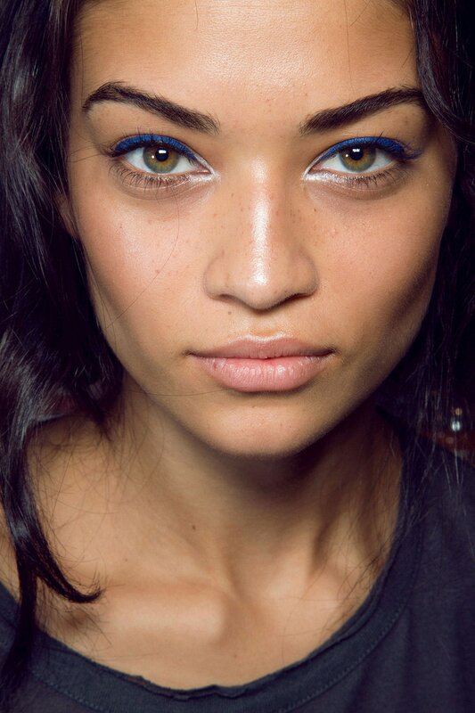 woman with blue eyeliner