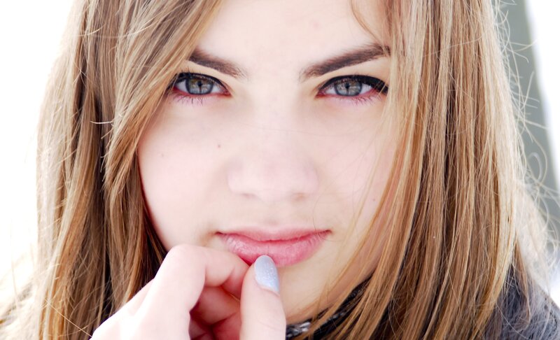 woman with blue eyes