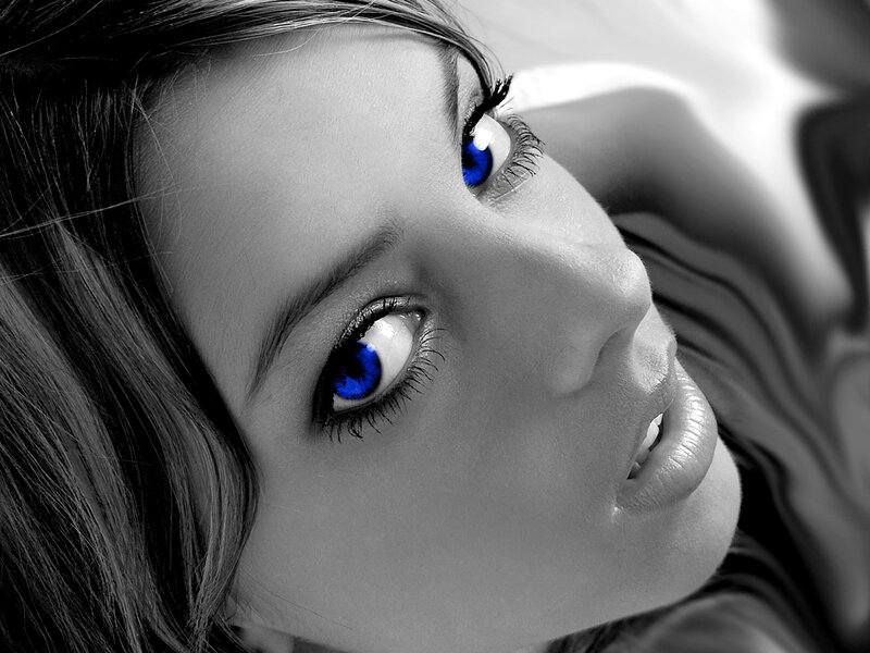 woman with blue eyes