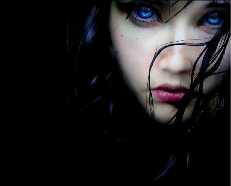woman with blue eyes