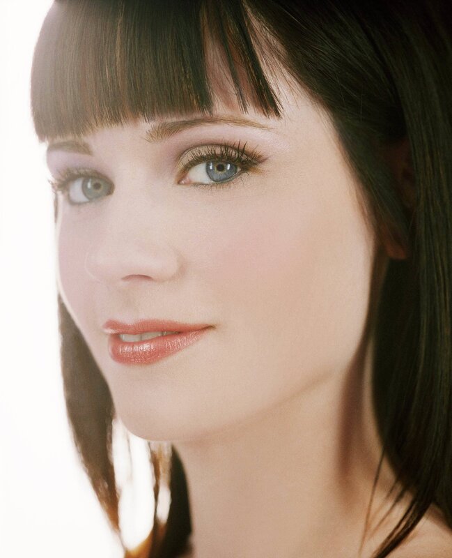 woman with blue eyes and bangs