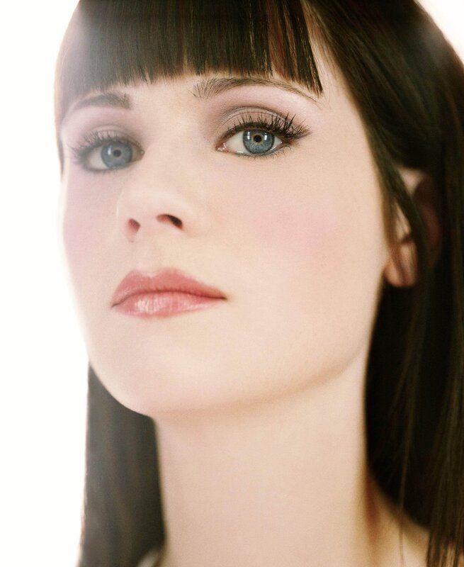 woman with blue eyes and bangs