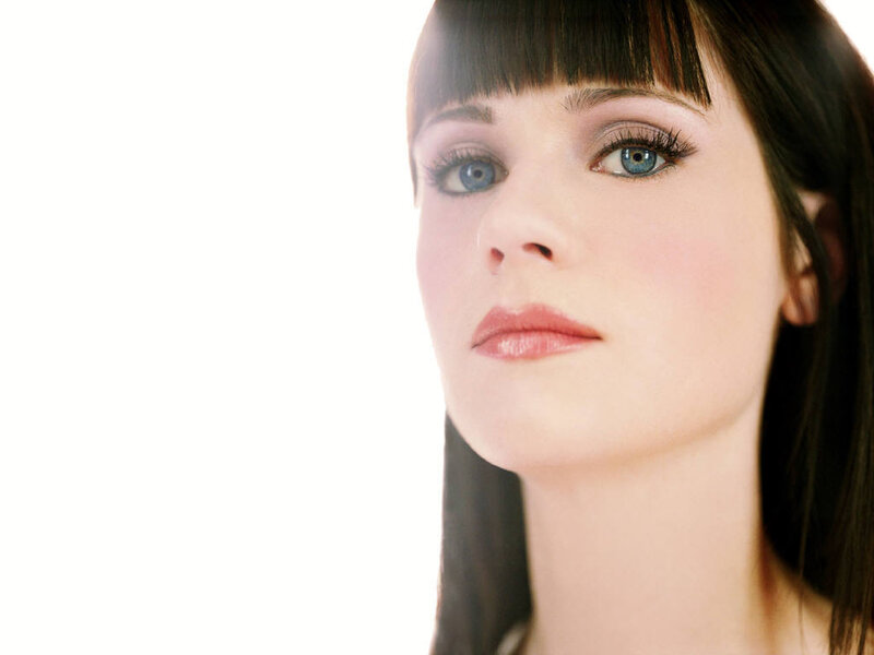 woman with blue eyes and dark hair