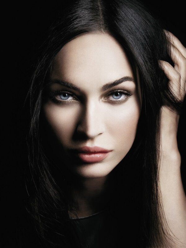 woman with blue eyes and dark hair