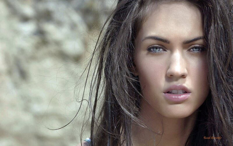 woman with blue eyes and dark hair