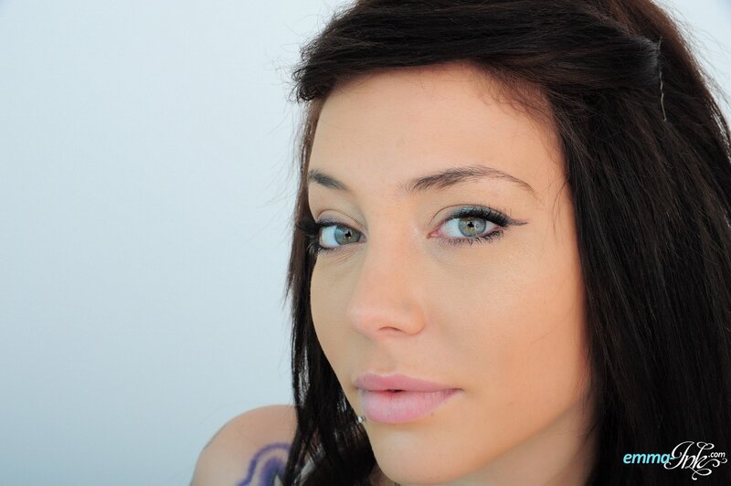 woman with blue eyes and makeup