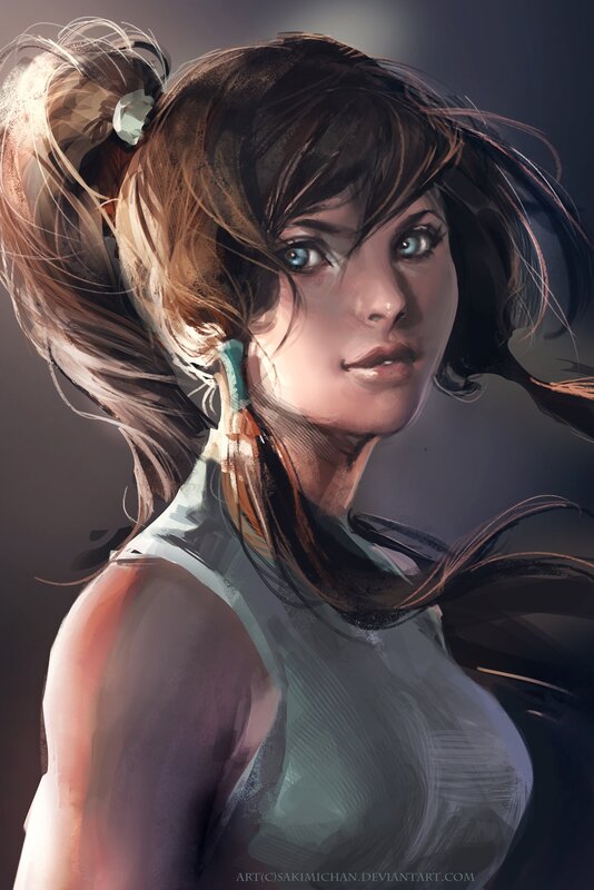 woman with blue eyes and ponytail