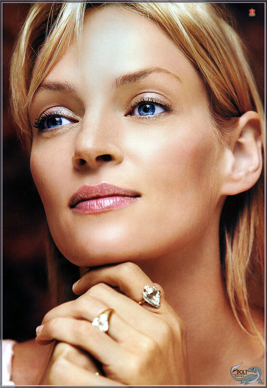 woman with blue eyes and rings