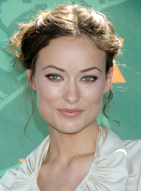 woman with blue eyes and updo