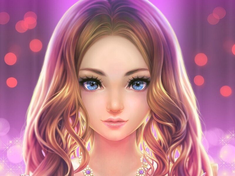 woman with blue eyes and wavy hair