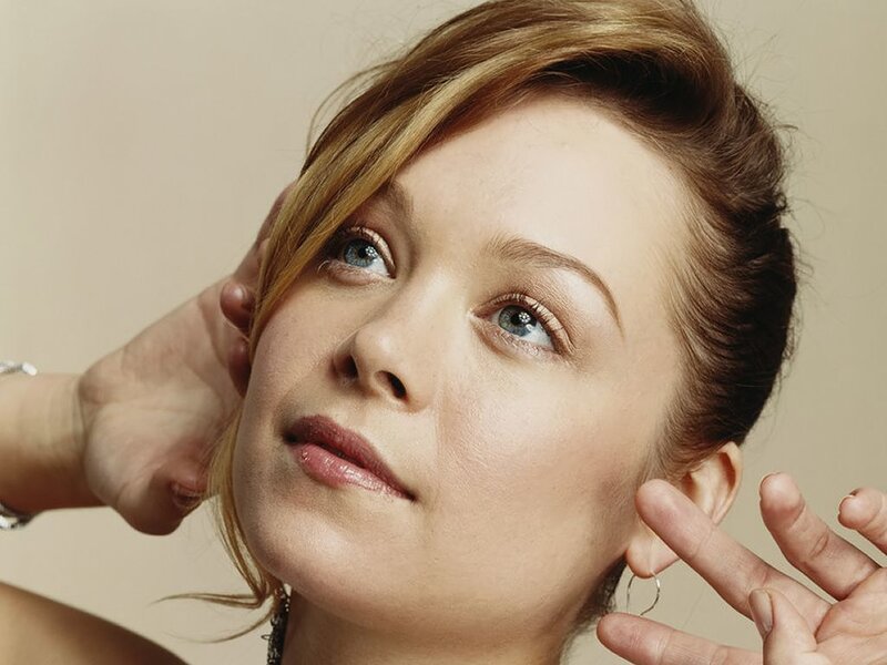 Woman with Blue Eyes — Beige, Contemplative