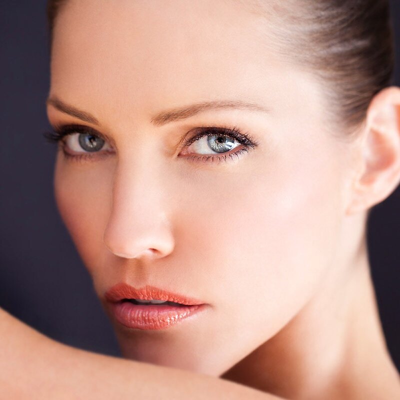 Woman with Blue Eyes — Beige, Neutral, Photograph, Face