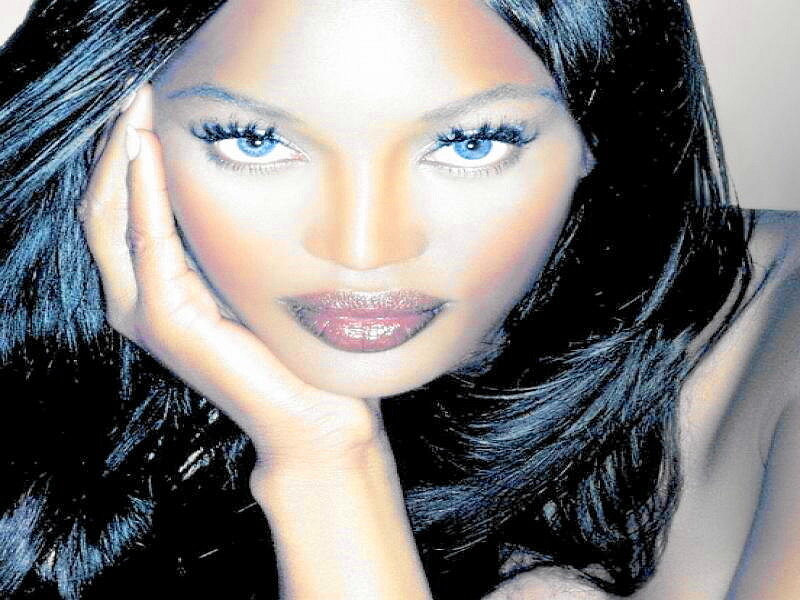 Woman with Blue Eyes — Black, Calm