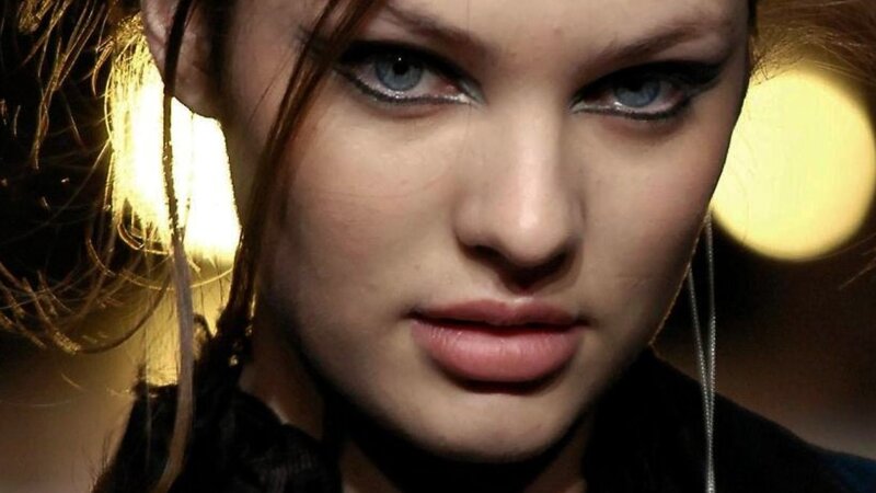 Woman with Blue Eyes — Black, Dramatic, Night, Photograph, Hair