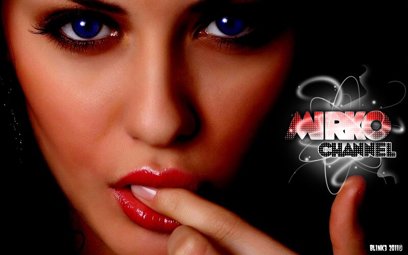 Woman with Blue Eyes — Black, Dramatic, Night, Photograph, Red Lipstick, Finger on Lip