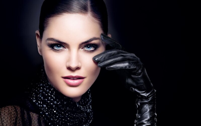Woman with Blue Eyes — Black, Dramatic, Photograph, Black Glove
