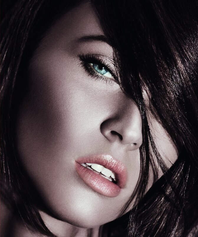 Woman with Blue Eyes — Black, Dramatic, Photograph, Hair, Lips, White