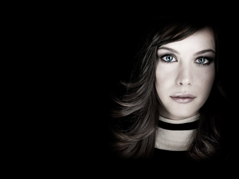 Woman with Blue Eyes — Black, Dramatic, Photograph, Hair, Turtleneck