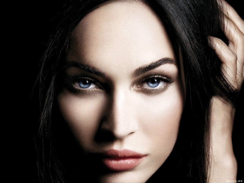 Woman with Blue Eyes — Black, Dramatic, Photograph, Hand, Hair