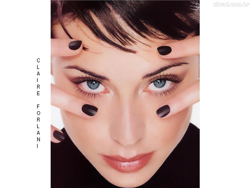 Woman with Blue Eyes — Black, Intense, Photograph