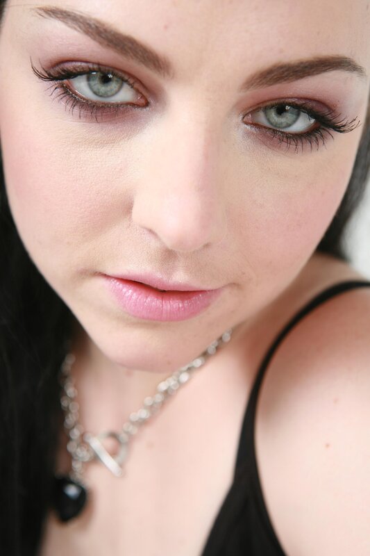 Woman with Blue Eyes — Black, Neutral, Photograph, Necklace