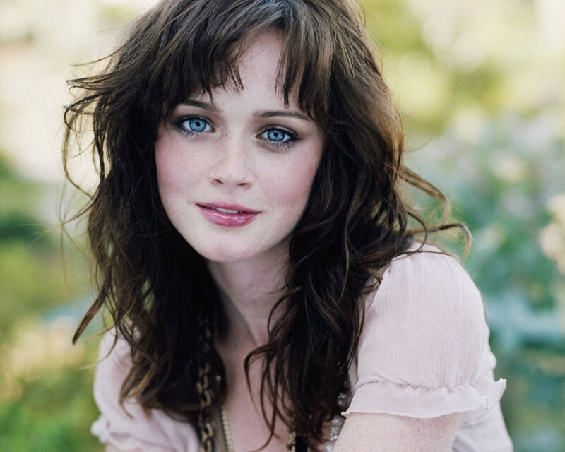 Woman with Blue Eyes — Brown, Calm, Photograph, Brown Hair, Pink Shirt