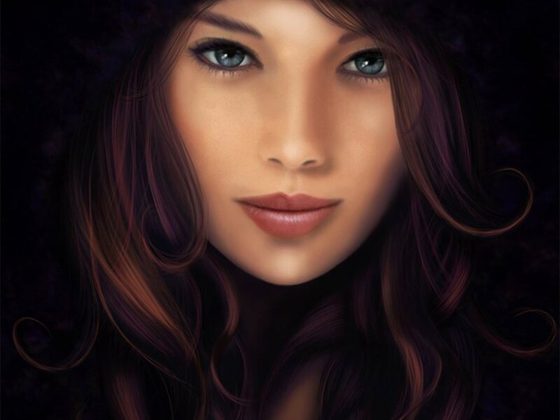 Woman with Blue Eyes — Brown, Dramatic, Night