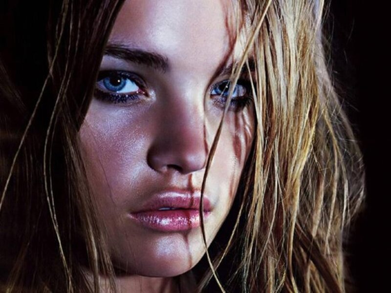 Woman with Blue Eyes — Brown, Dramatic, Photograph, Hair