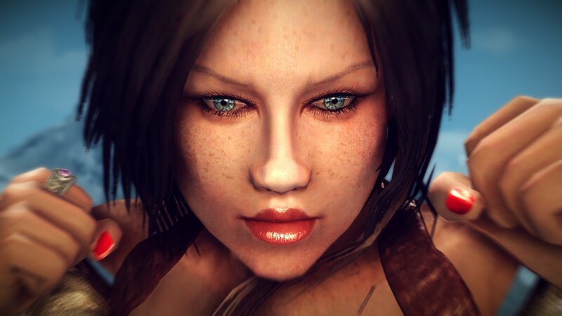 Woman with Blue Eyes — Brown, Intense, 3d Render
