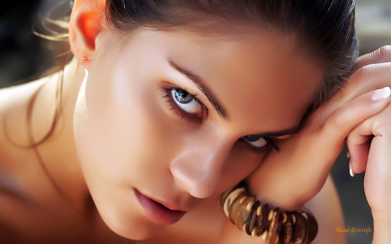 Woman with Blue Eyes — Brown, Intense, Afternoon, Photograph, Hand