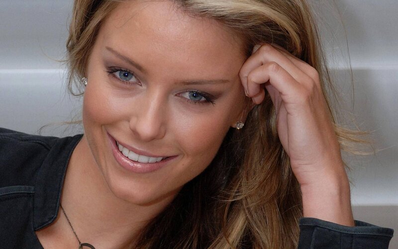 Woman with Blue Eyes — Brown, Smiling, Photograph, Earring