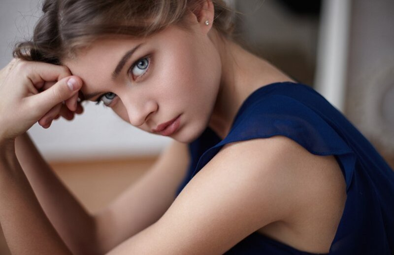 Woman with Blue Eyes — Contemplative