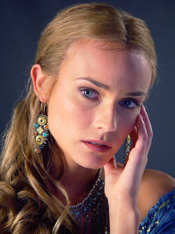 Woman with Blue Eyes — Dramatic, Photograph, Earrings, Necklace