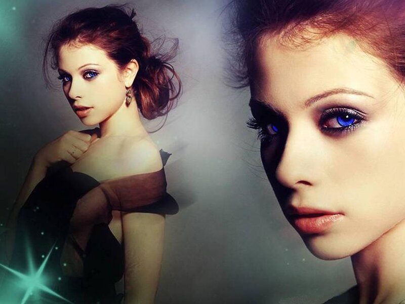 Woman with Blue Eyes — Dramatic, Photograph, Earrings