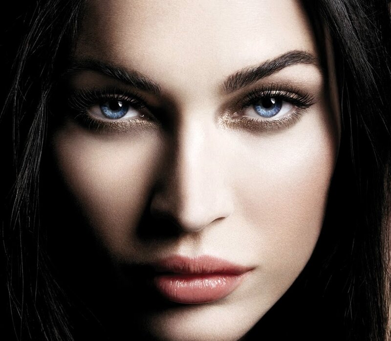 Woman with Blue Eyes — Dramatic, Photograph, Eyelashes, Hair