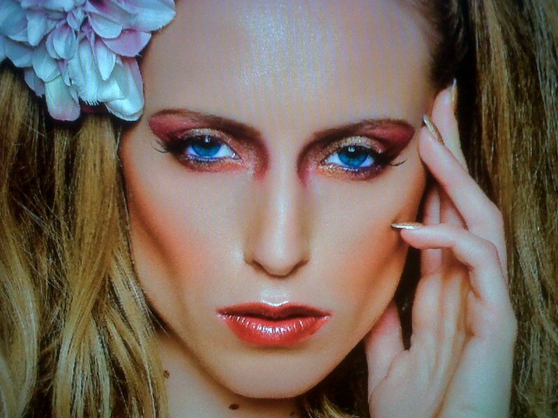 Woman with Blue Eyes — Dramatic, Photograph, Flower