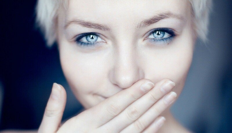 Woman with Blue Eyes — Dramatic, Photograph, Hand