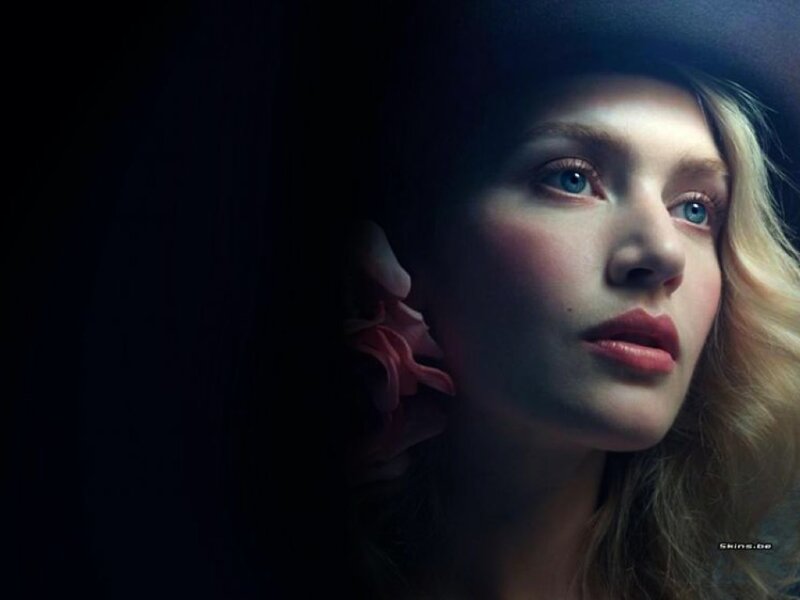 Woman with Blue Eyes — Dramatic, Photograph, Hat