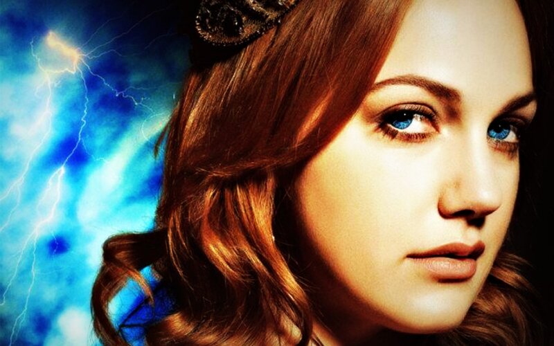 Woman with Blue Eyes — Dramatic, Photograph, Lightning