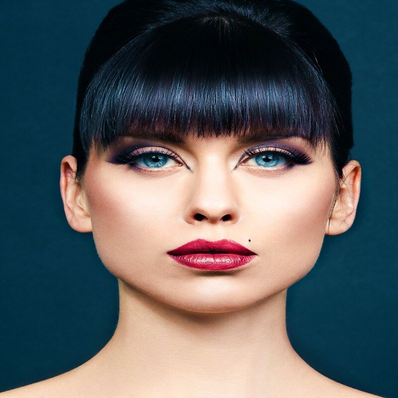 Woman with Blue Eyes — Dramatic, Photograph, Makeup