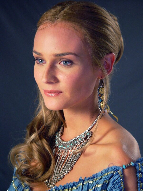 Woman with Blue Eyes — Dramatic, Photograph, Necklace, Earrings