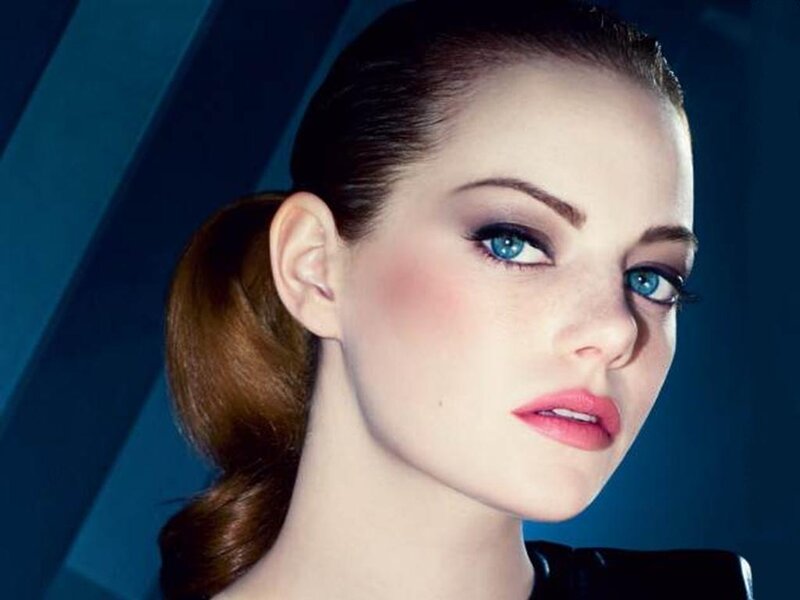 Woman with Blue Eyes — Dramatic, Photograph, Ponytail