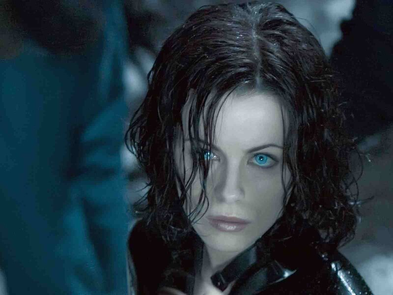 Woman with Blue Eyes — Dramatic, Photograph, Wet Hair