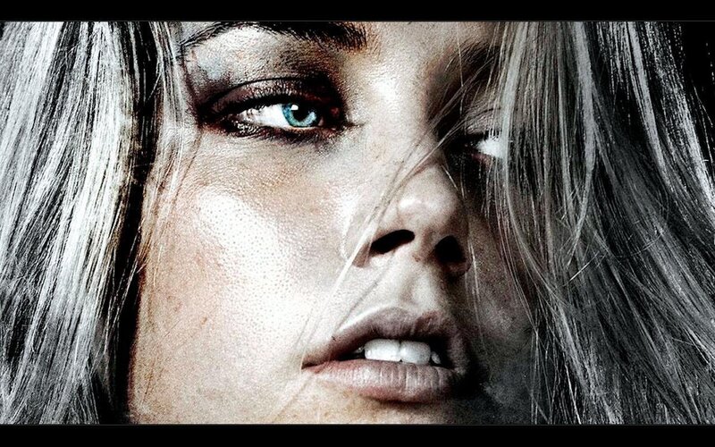 Woman with Blue Eyes — Gray, Dramatic, Photograph