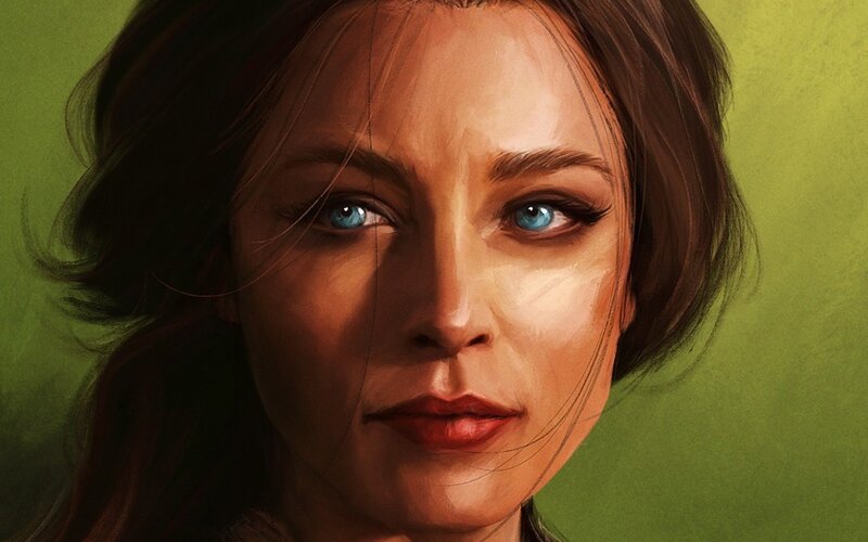 Woman with Blue Eyes — Green, Intense